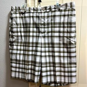 Women’s Bermuda Shorts, Ralph Lauren Brn/Wht plaid, size 16, excellent condition